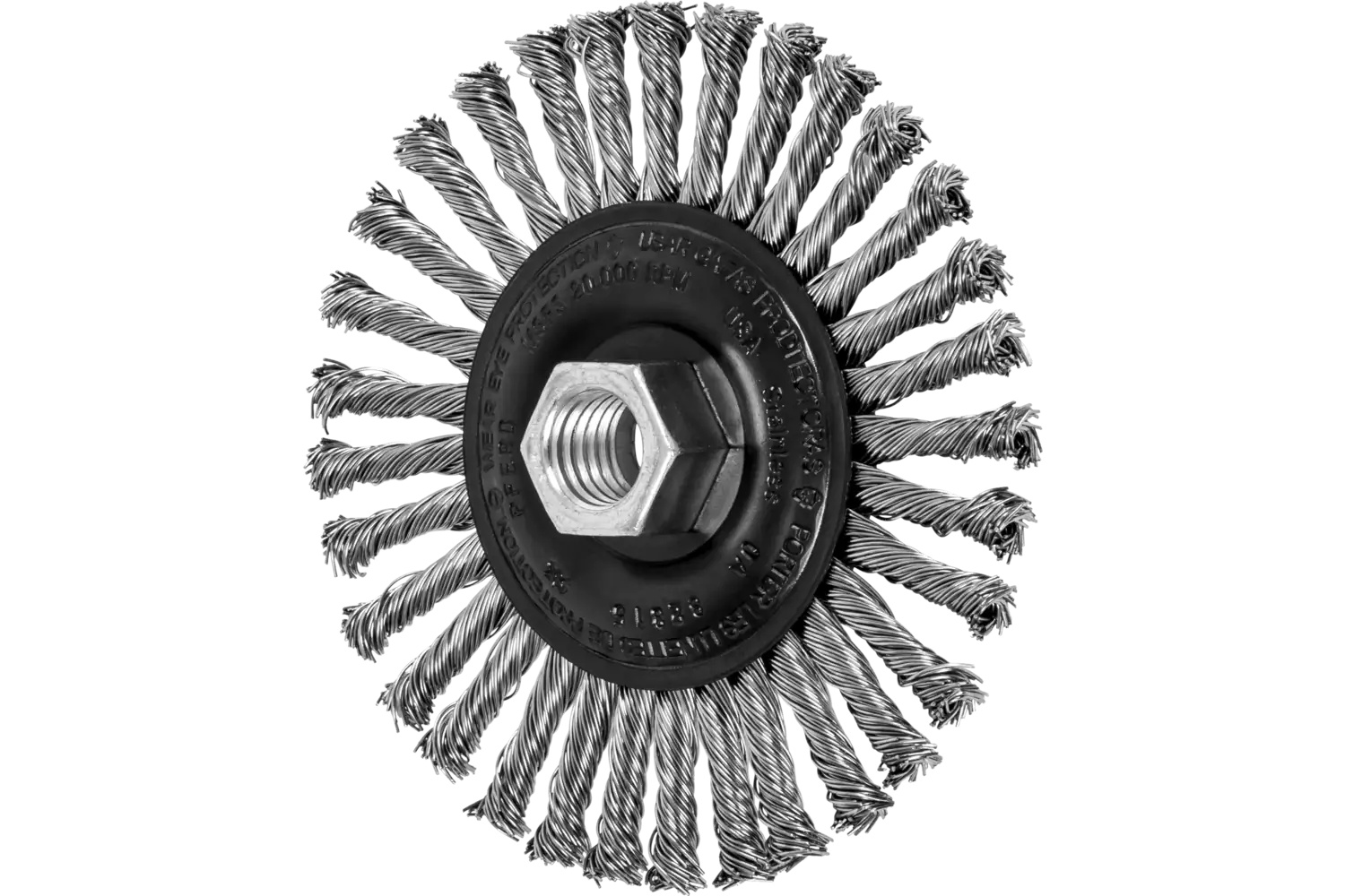 Picture of Pferd Stringer Bead Wheel Brush 4-1/2" Dia .020 Stainless Steel 5/8-11" Thread